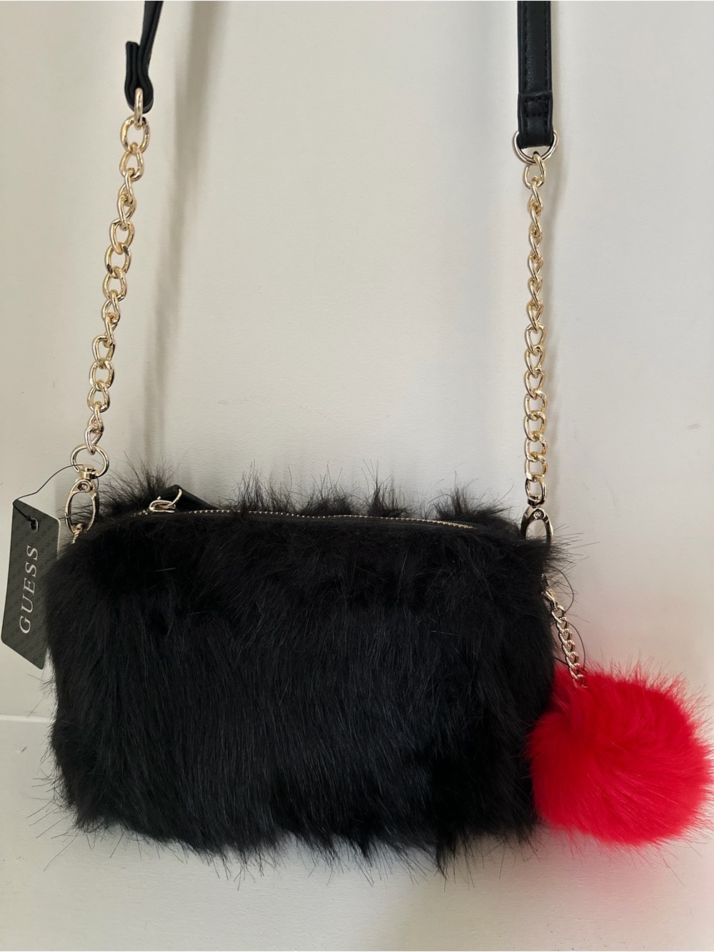 Guess Faux Fur Crossbody Bag